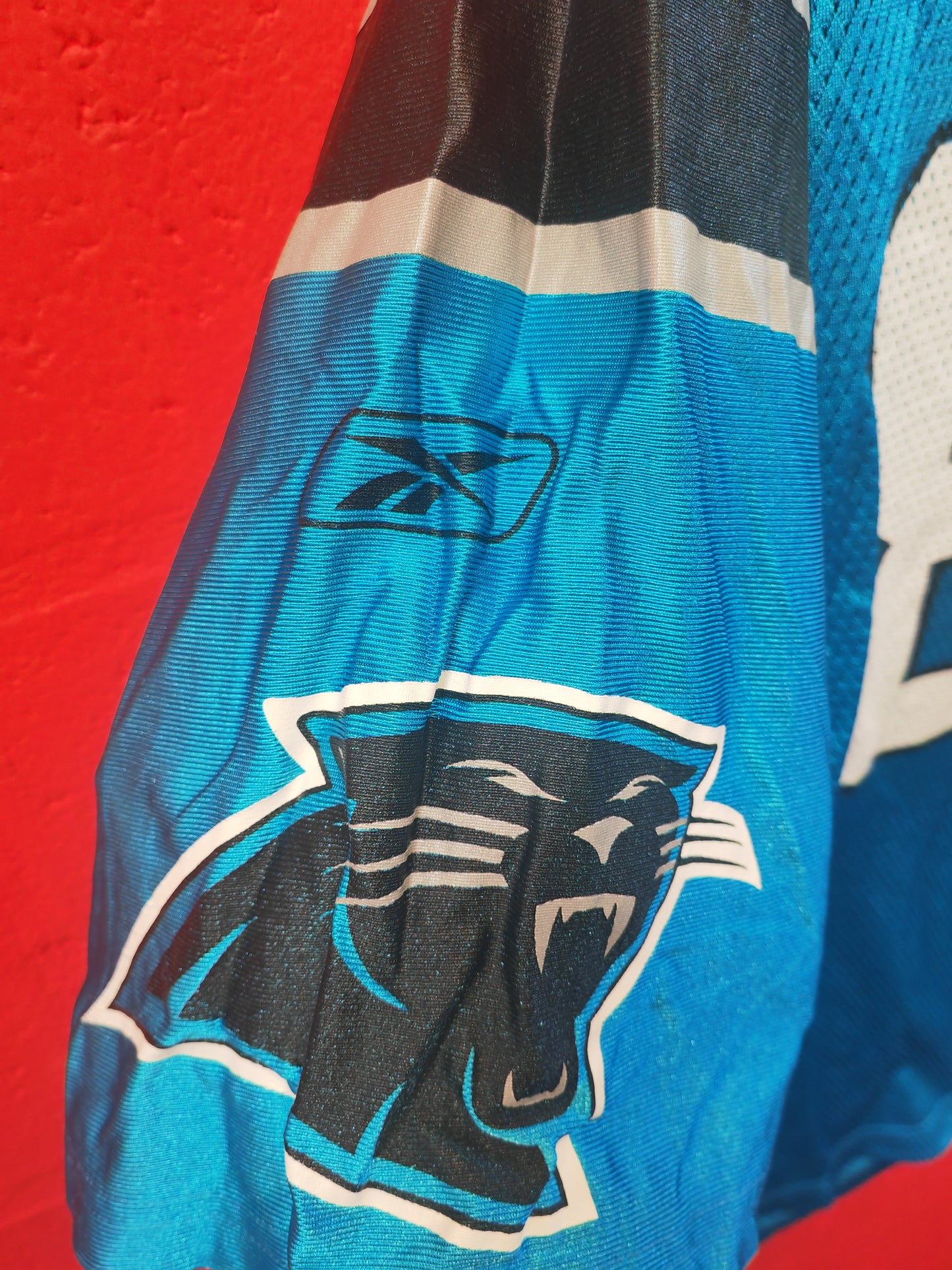 Reebok Carolina Panthers NFL Jersey, #89 Smith, Blue, Size Large