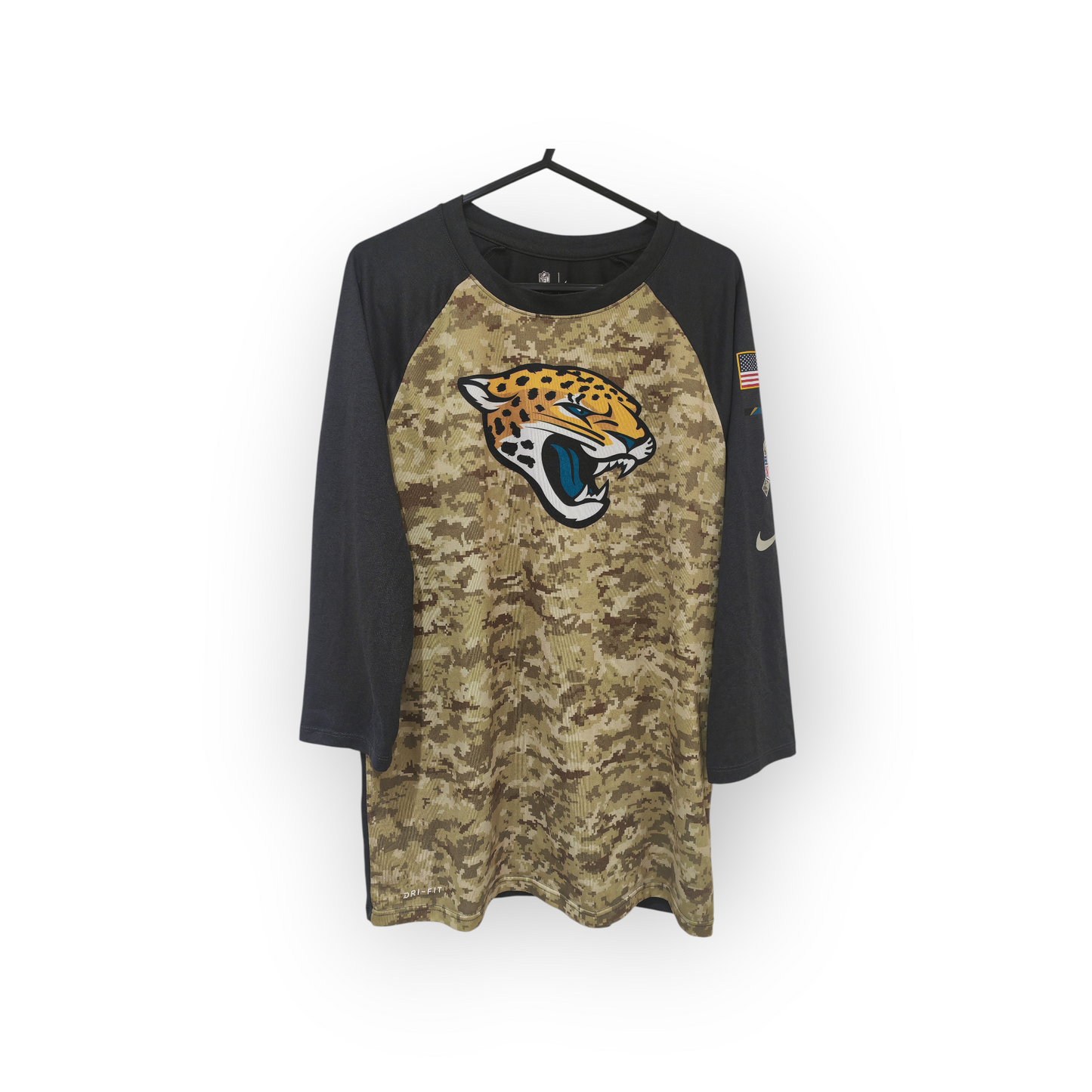 Nike Jacksonville Jaguars NFL Salute To Service 3/4 Sleeve T Shirt, Size Medium