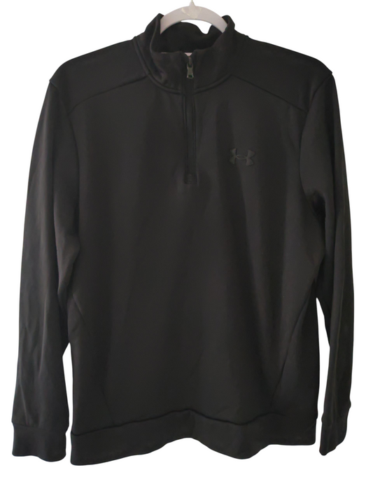 Under Armour 1/4 Zip Long Sleeve Training Sweatshirt, Black, Size Medium