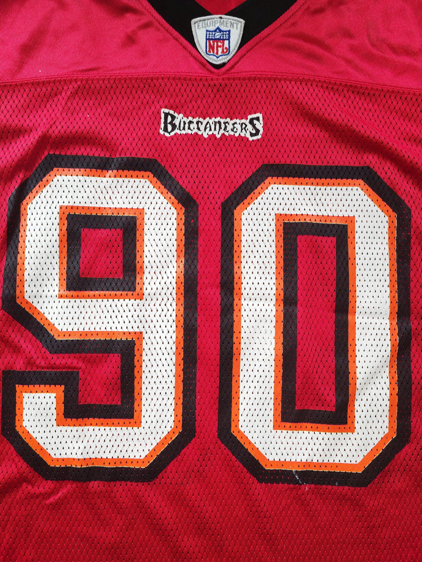Reebok Tampa Bay Buccaneers NFL Jersey, #90 Adams, Red, Size Large