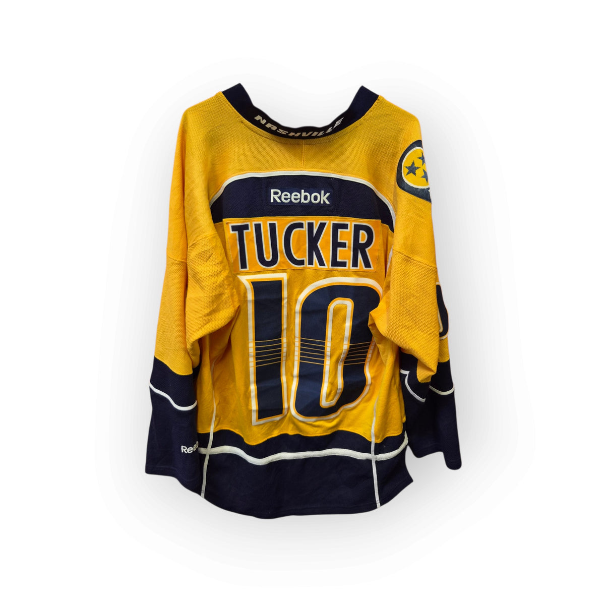 Reebok Nashville Predators NHL Ive Hockey Jersey, #10 Tucker, Yellow, Size Small