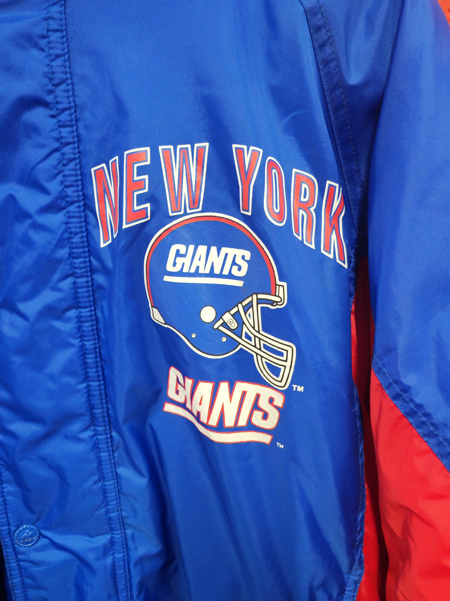 Apex Pro Line New York Giants NFL Full Zip, Hooded Jacket, Blue/Red, Size Medium