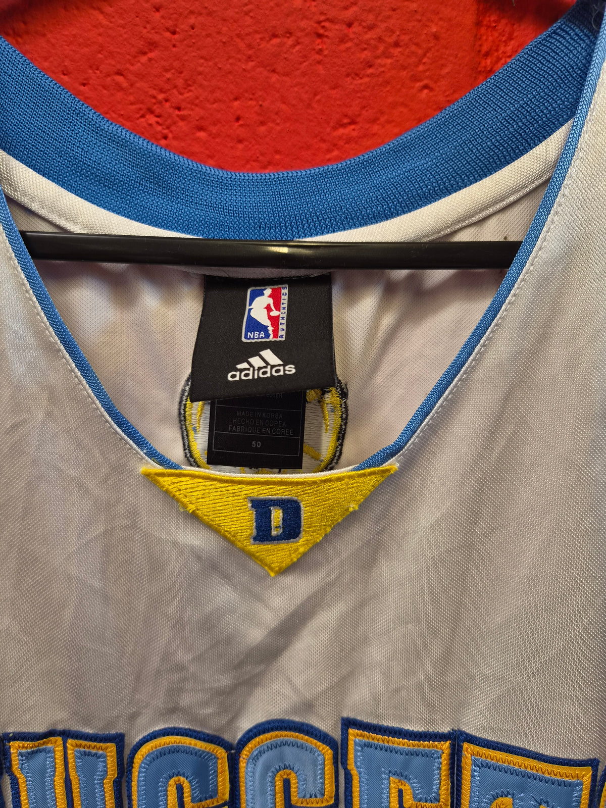 Adidas Denver Nuggets NBA Basketball Jersey, #1 Smith, White, Size 50 XL