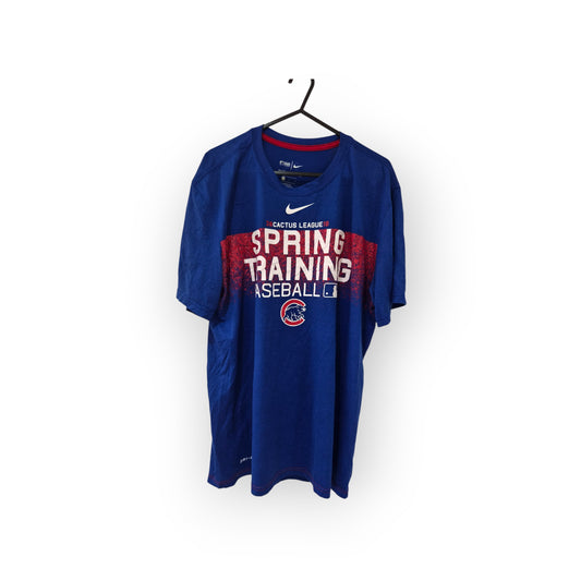 Nike Dri-fit Chicago Cubs MLB 2018 Spring Training T Shirt, Blue, Size Large