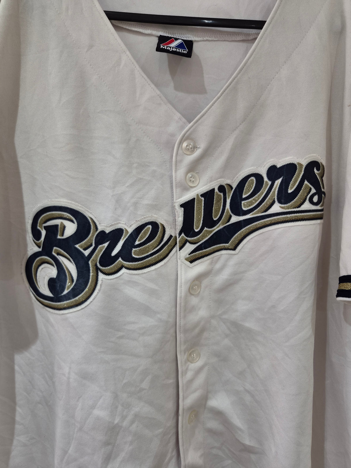 Women's Milwaukee Brewers MLB Baseball Jersey, White, Size 3XL/4XL