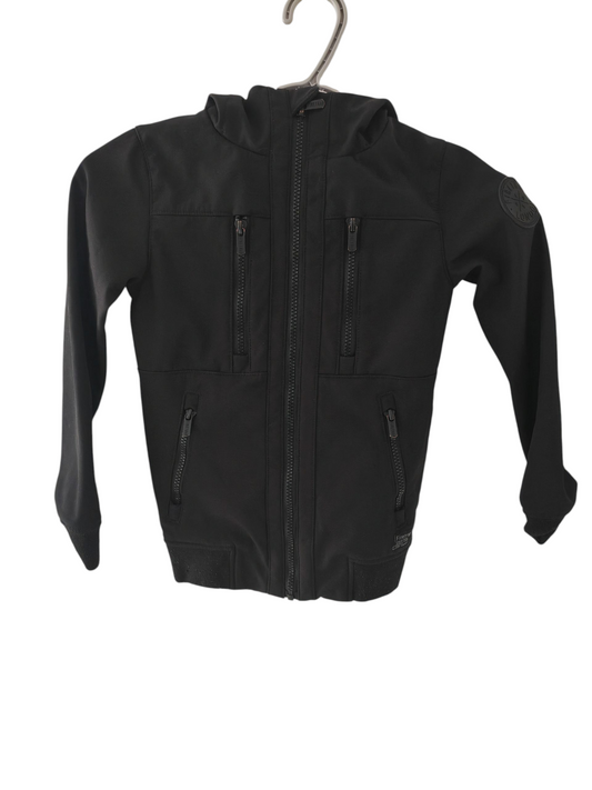 Youth Firetrap Full Zip, Hooded Jacket, Black, Size 5-6 Years