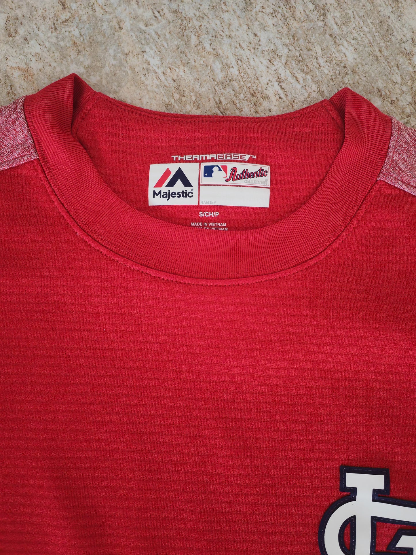 Majestic Therma Base St Louis Cardinals MLB Sweatshirt, Red, Size Small