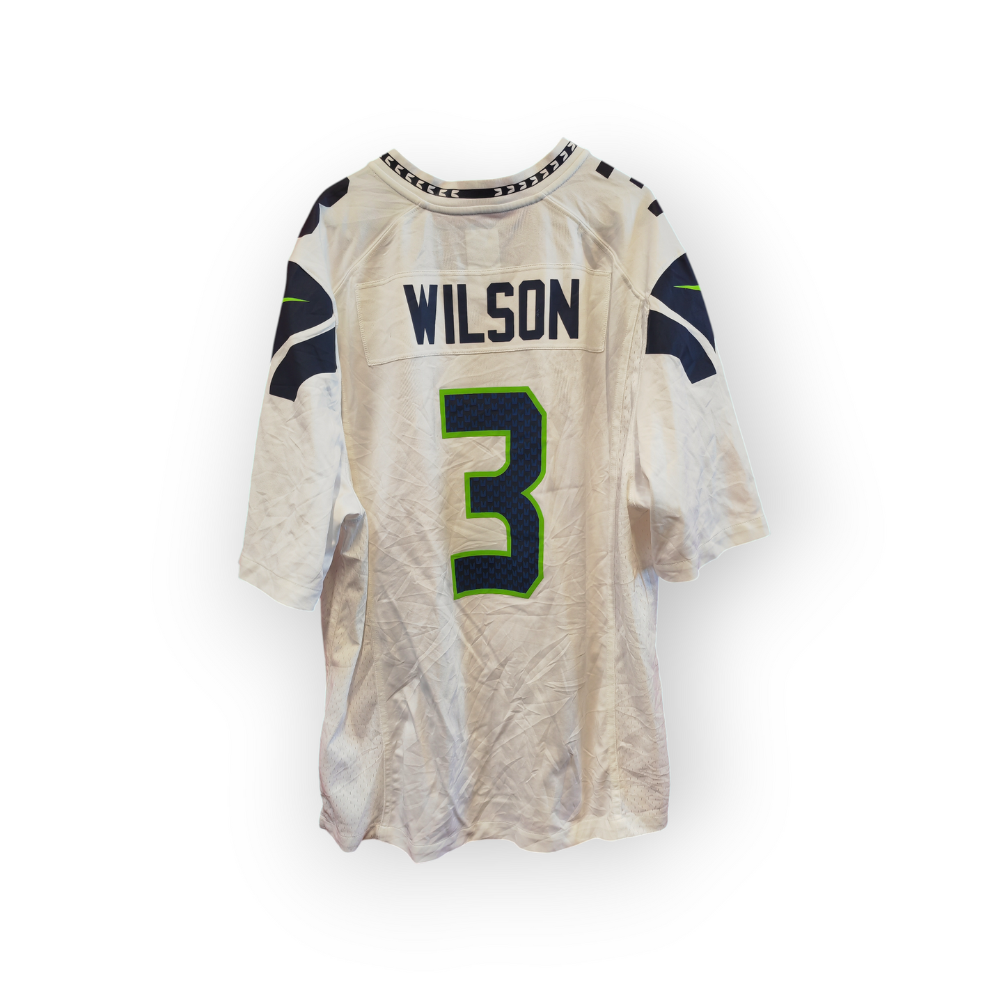 Nike Seattle Seahawks NFL Jersey, #3 Wilson, White, Size Large
