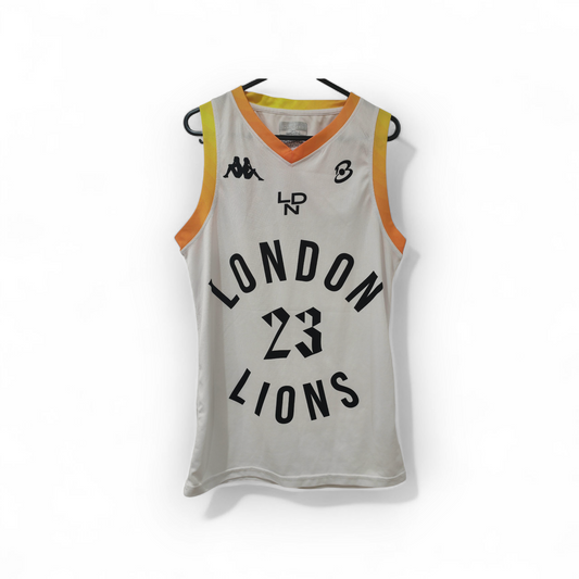 Kappa London Lions SBL Basketball Jersey, #23, White, Size Small