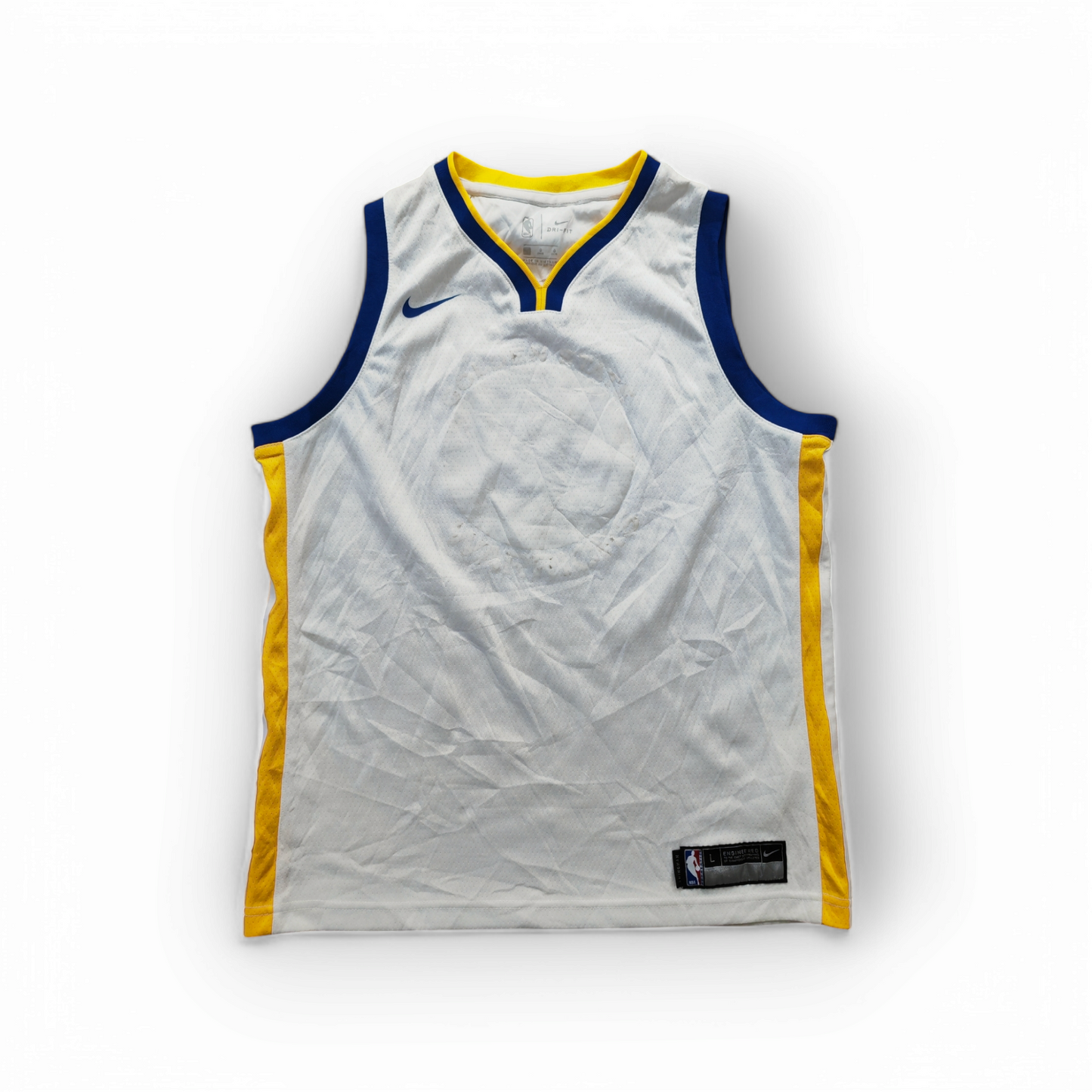 Youth Nike Golden State Warriors Blank NBA Jersey, Print Removed, White, Size YL