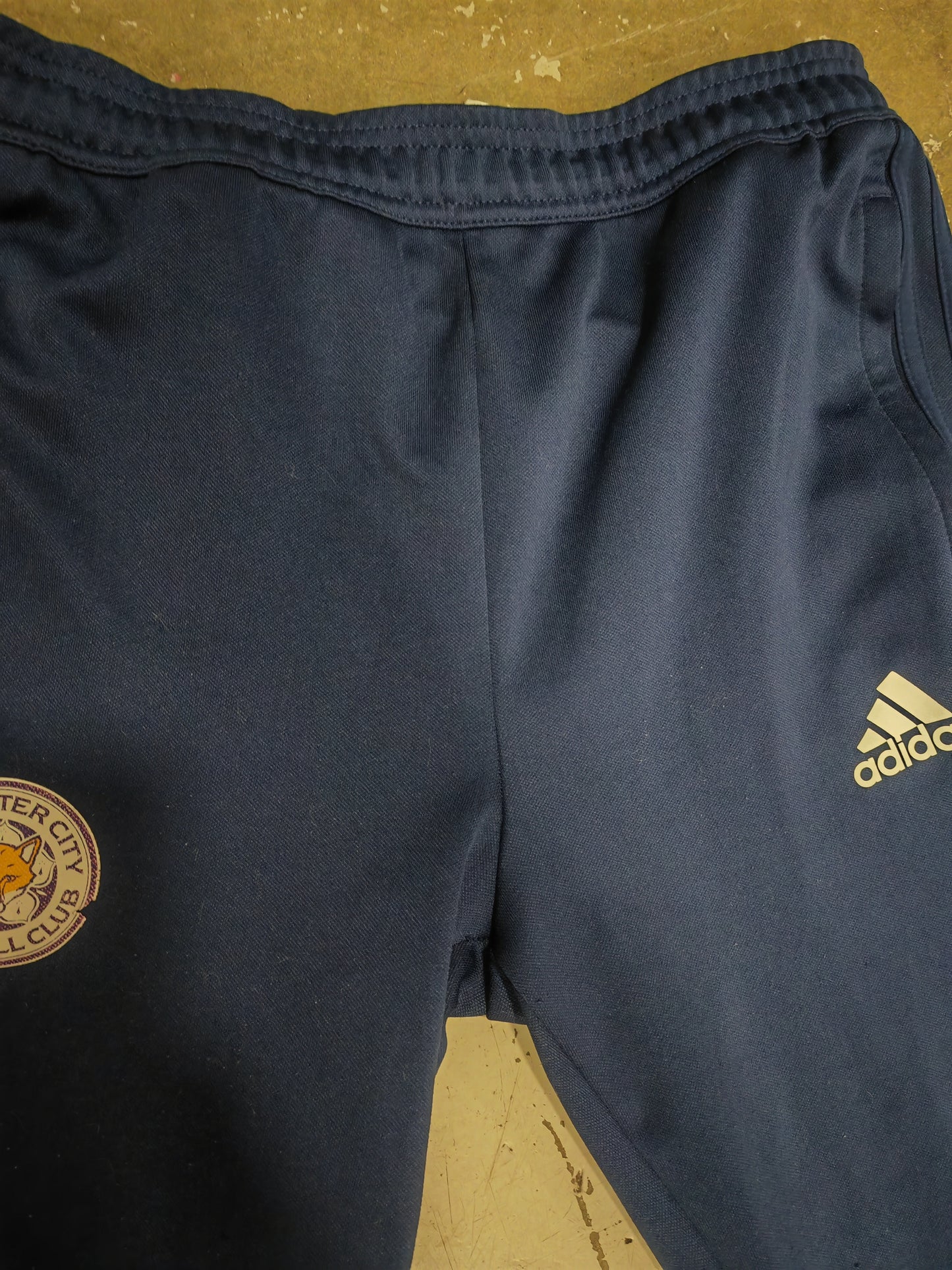 Youth Adidas Leicester City FC Tracksuit Bottoms, Navy Blue, Size 13-14 Years