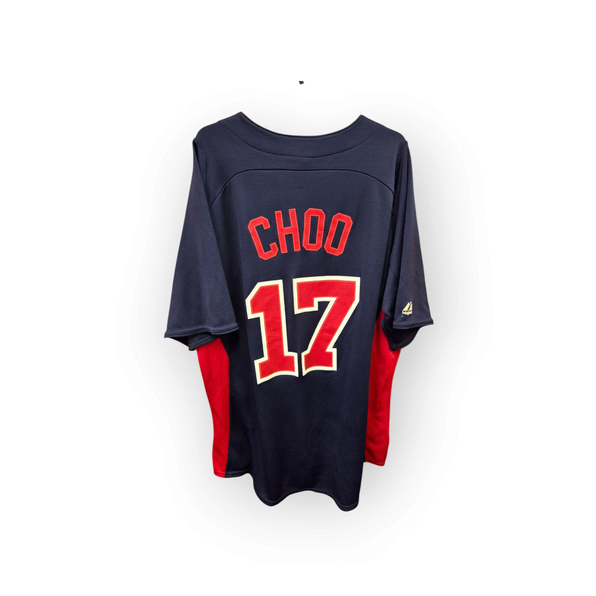 Majestic Cleveland Indians/Guardians MLB Baseball Jersey, #17 Choo, Navy, Size Large