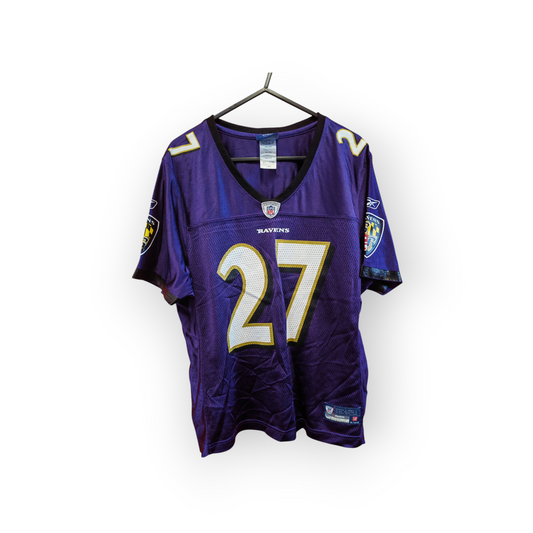 Women's Reebok Baltimore Ravens NFL Jersey, #27 Rice, Purple, Size Large