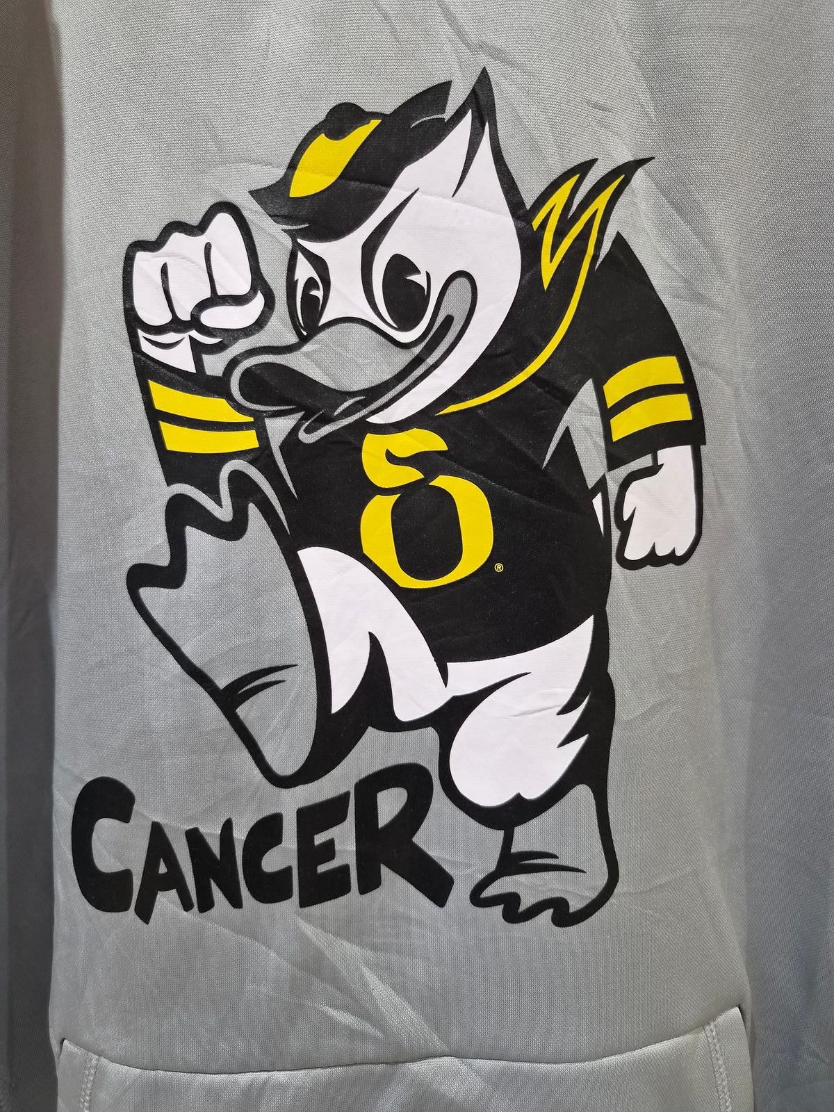 Nike Oregon Ducks Stomp Cancer NCAA Pullover Hoodie, Grey, Size Small