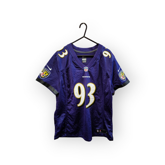 Women's Baltimore Ravens NFL Jersey, #93 Campbell, Purple, Size XL