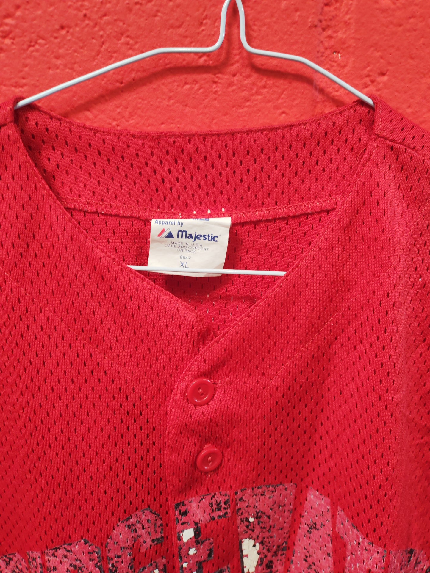 Youth Majestic Bridgewater Sleeveless Baseball Jersey, #7 Perry, Red, Size YXL