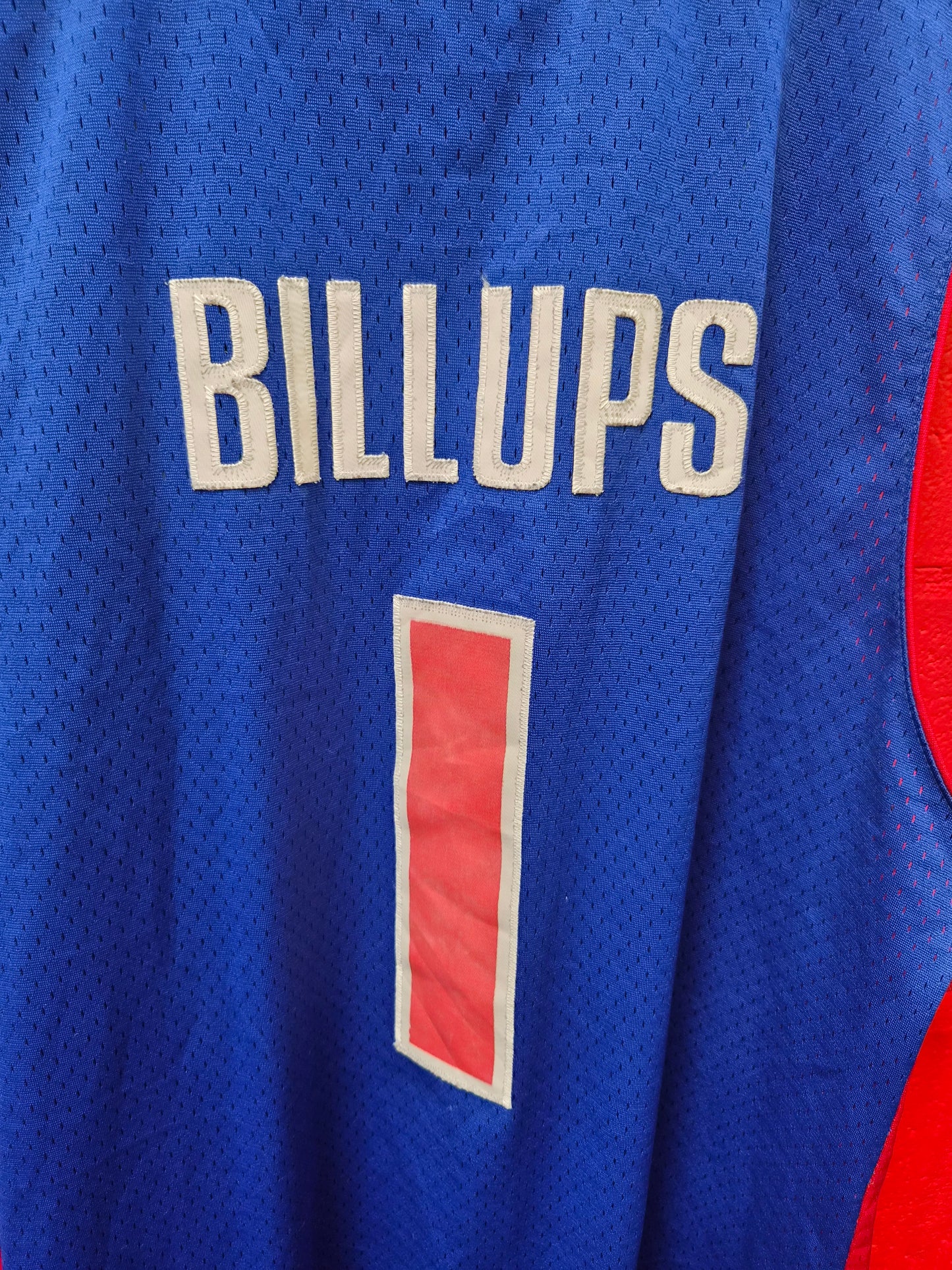 Adidas Detroit Pistons NBA Jersey, #1 Billups, Blue, Size XXL +2 Length