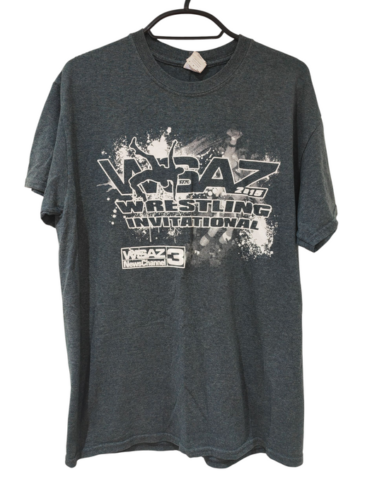 Gildan WSAZ Wrestling Invitational T Shirt, Grey, Size Medium