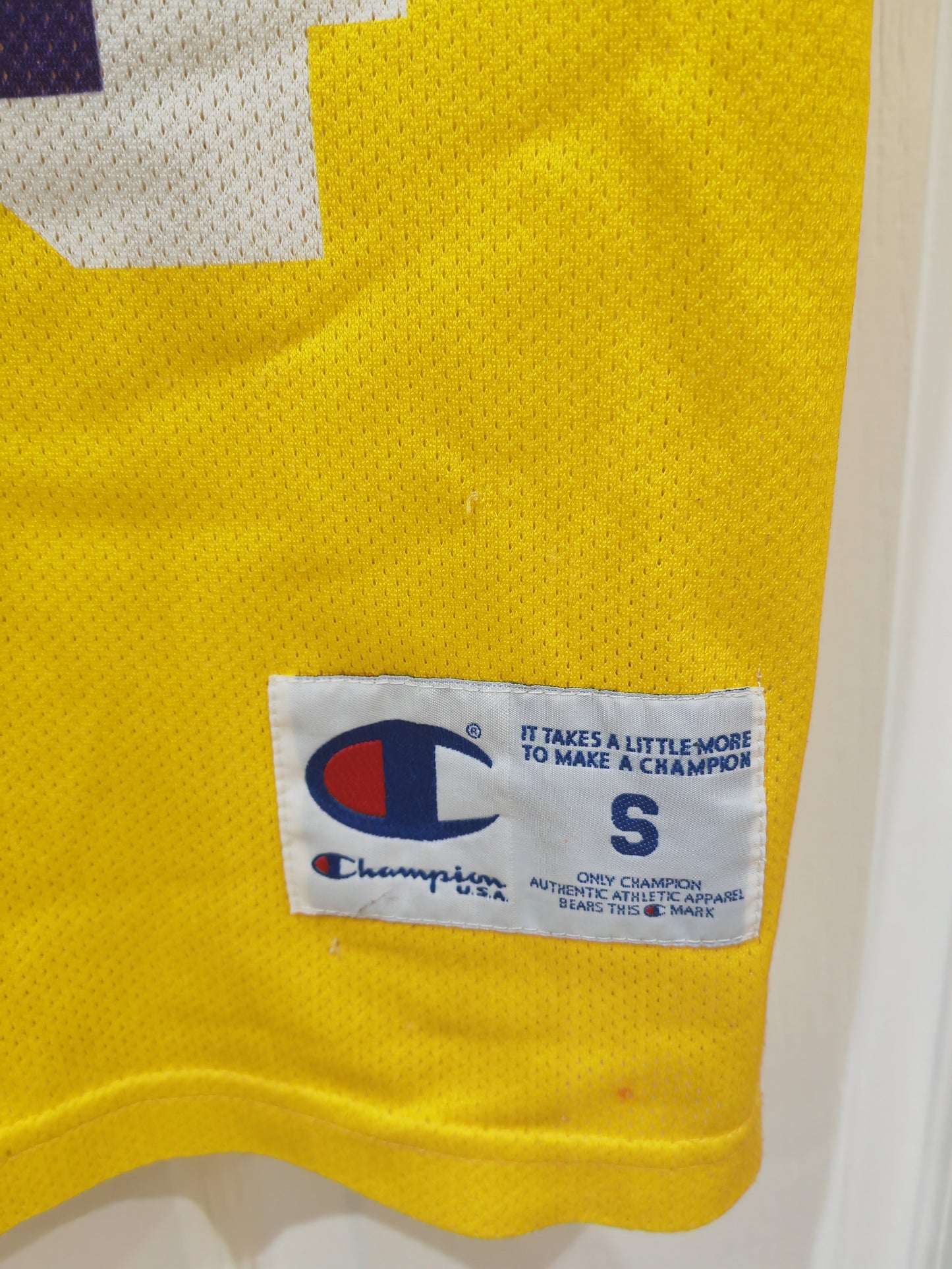 Champion Los Angeles Lakers NBA Jersey, #34 O'Neal, Yellow, Size Small