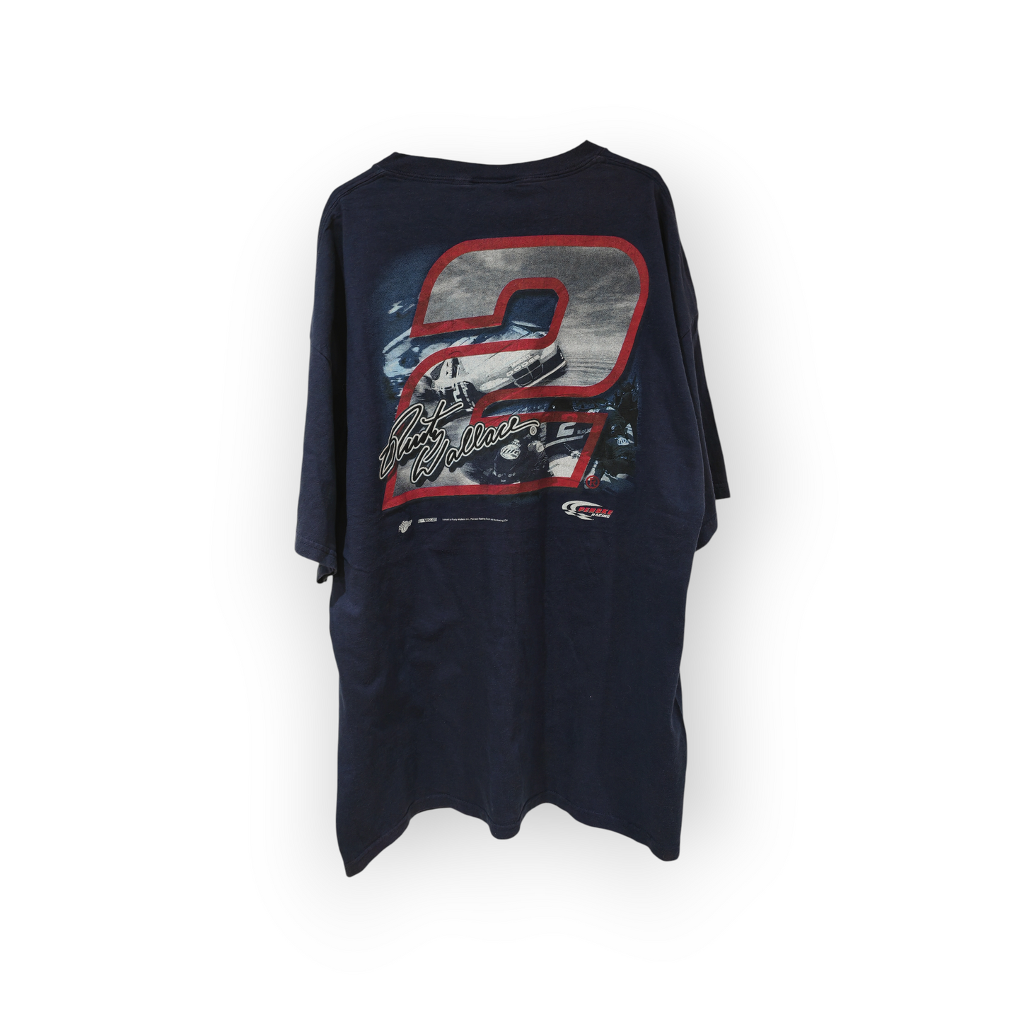 Winners Circle Rusty Wallace NASCAR Short Sleeve T Shirt, Navy Blue, Size XL