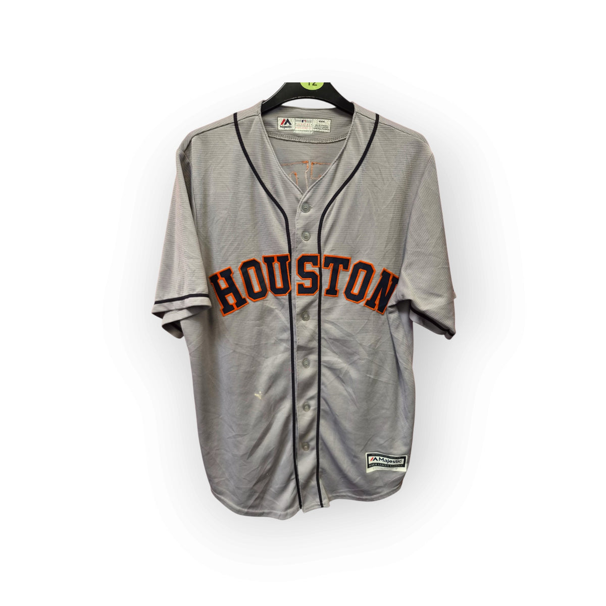 Majestic Houston Astros MLB Baseball Jersey, #27 Altuve, Grey, Size Medium