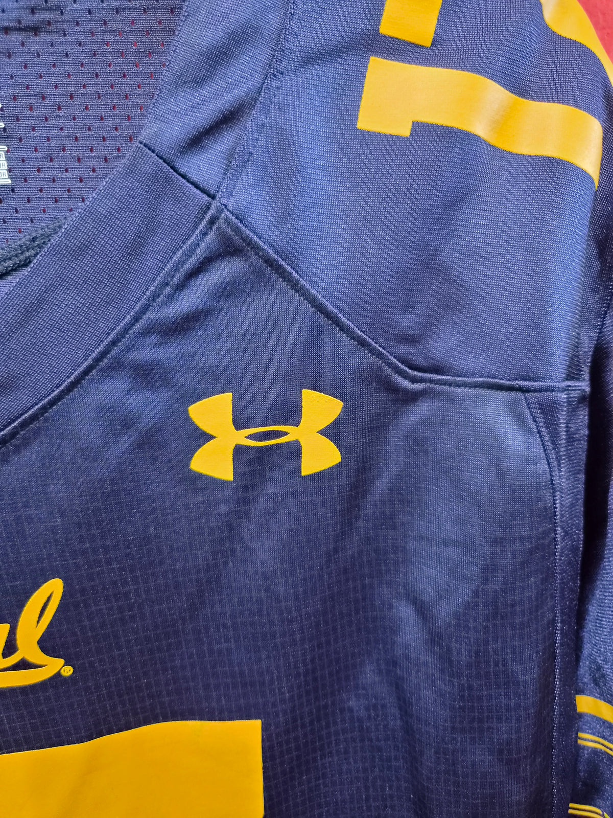 Under Armour California Bears NCAA Football Jersey, #17, Navy, Size Medium