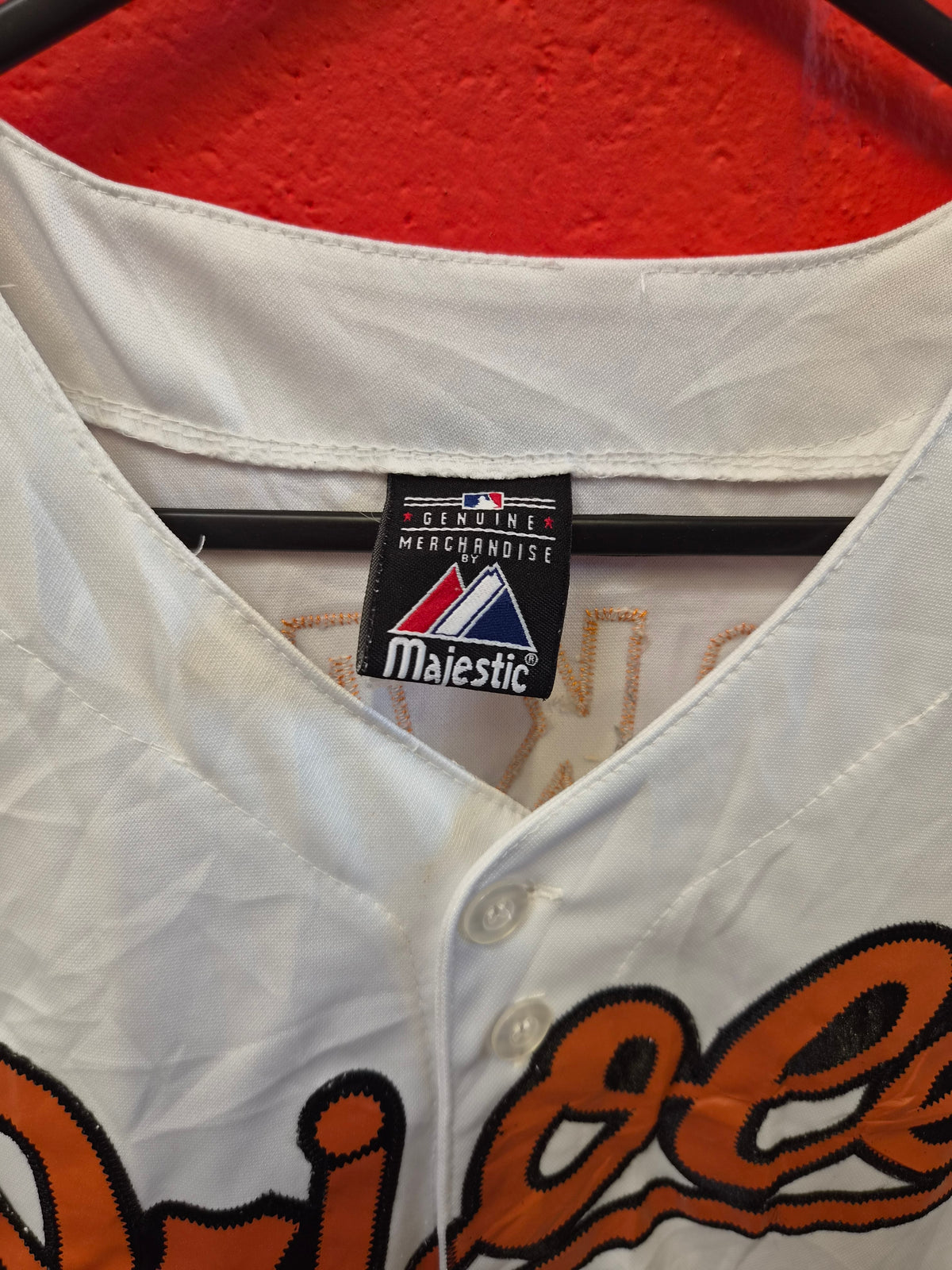 Women's Majestic Baltimore Orioles MLB Baseball Jersey. #21 Markakis, White, S/M