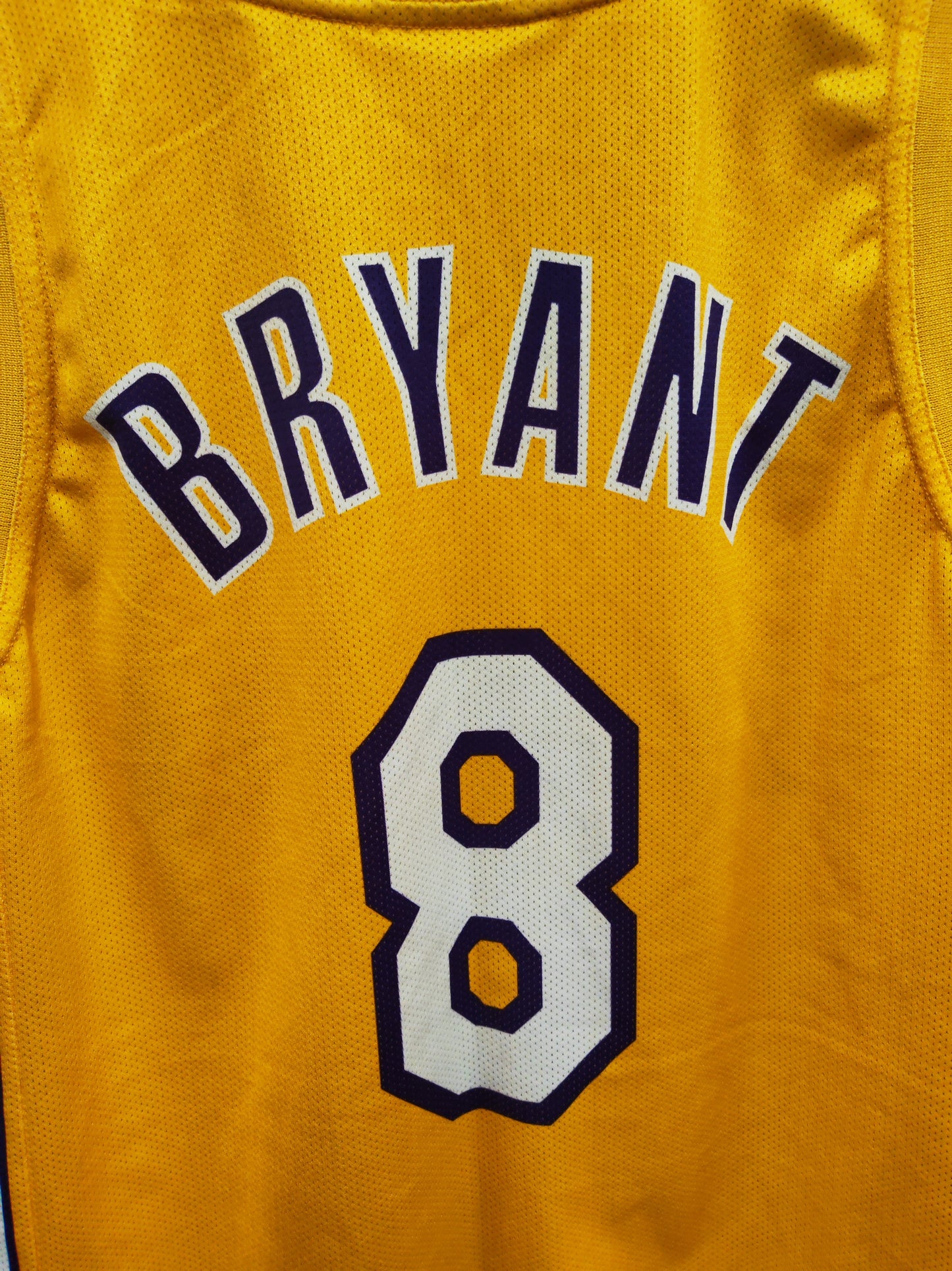 Champion Los Angeles Lakers NBA Jersey, #8 Bryant, Yellow, Size Large