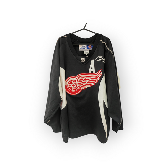 Reebok Detroit Red Wings NHL Warm Up/Training Jersey, #5 Lindstrom, Black,Size Medium