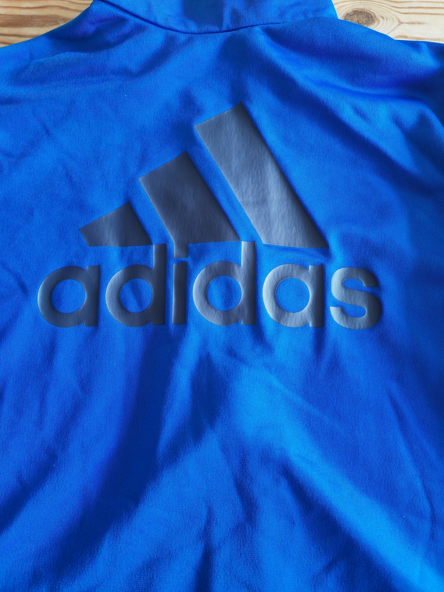 Youth Adidas Full Zip Tracksuit Top, Blue, Size 13-14 Years