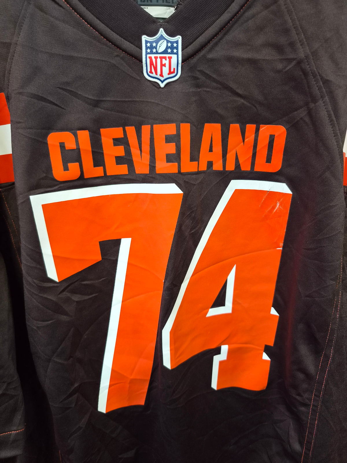 Nike Cleveland Browns NFL Jersey, #74 Erving, Brown, Size XL