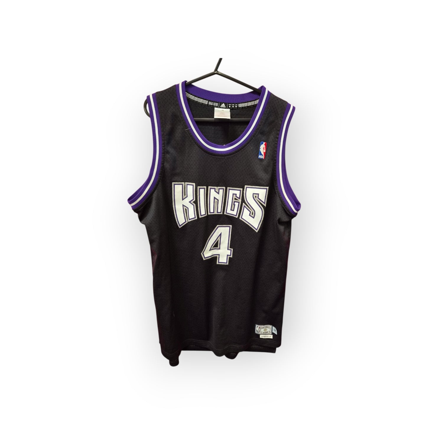 Adidas Hardwood Classics Sacramento Kings NBA Jersey, #4 Webber, Black, Size Medium+2 Length