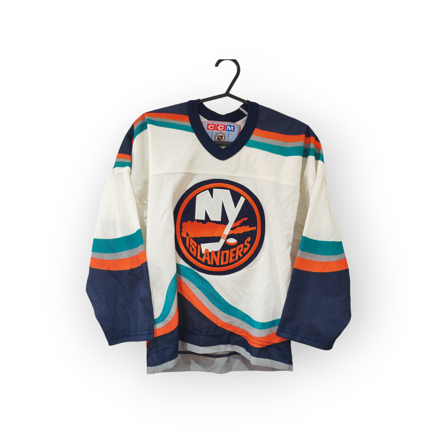 Youth CCM New York Islanders NHL Hockey Jersey, White, Size YS/M