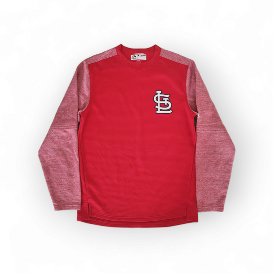 Majestic Therma Base St Louis Cardinals MLB Sweatshirt, Red, Size Small