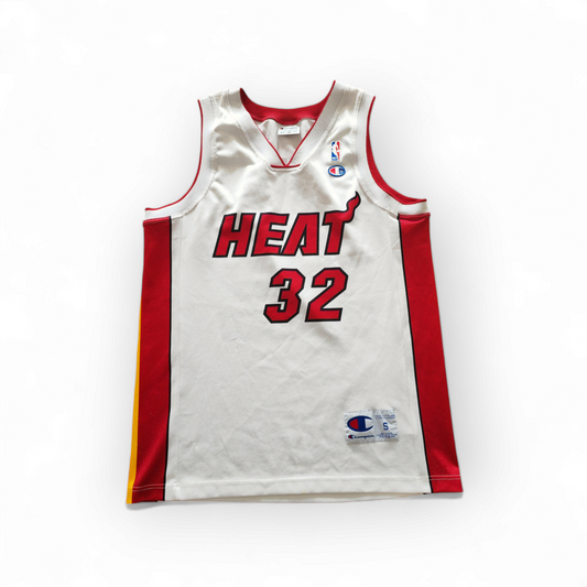 Champion Miami Heat NBA Jersey, #32 O'Neal, White, Size Small
