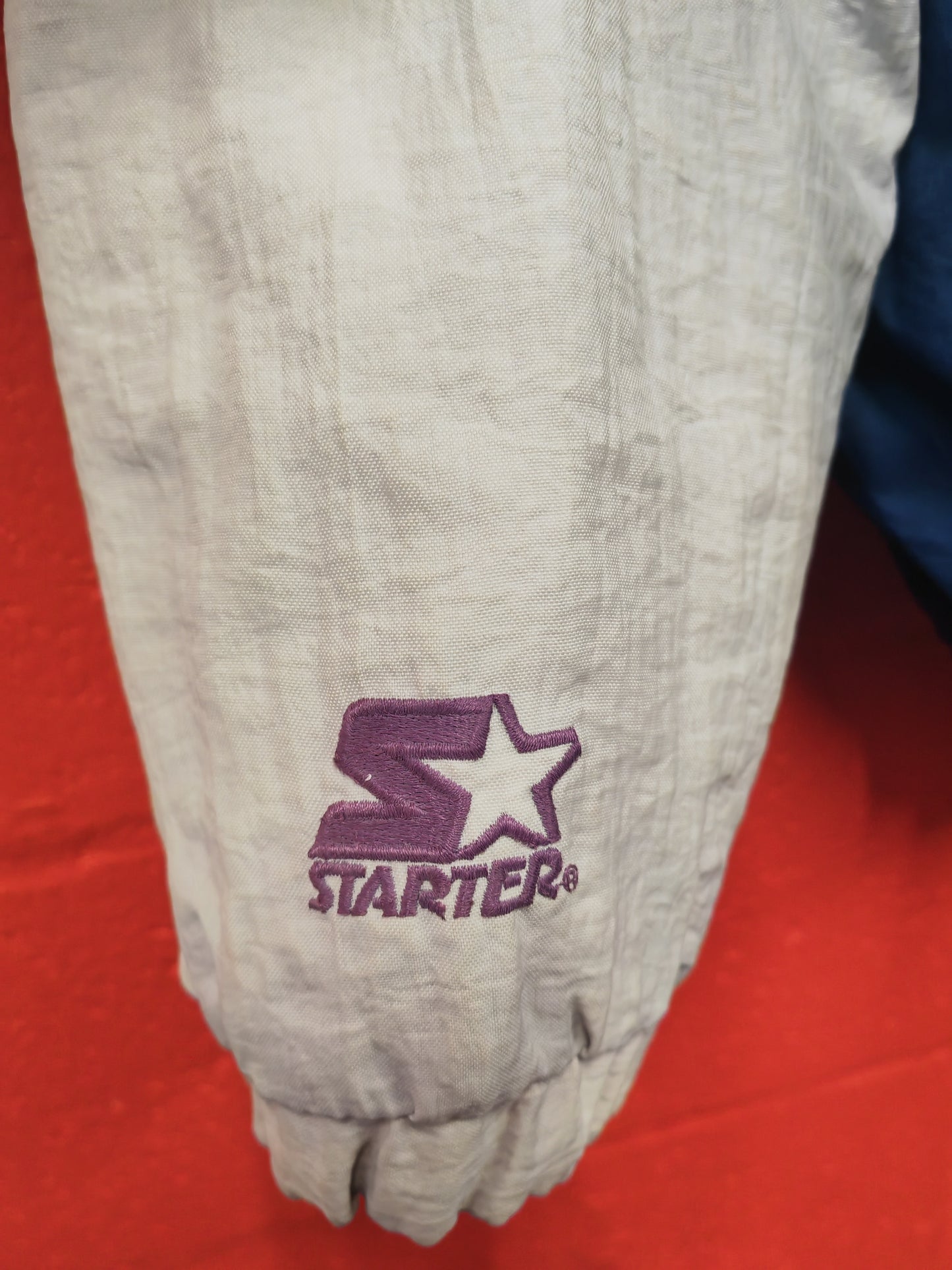 Starter Vintage Dallas Cowboys NFL Full Zip, Hooded Jacket, Navy/Grey, Size Large