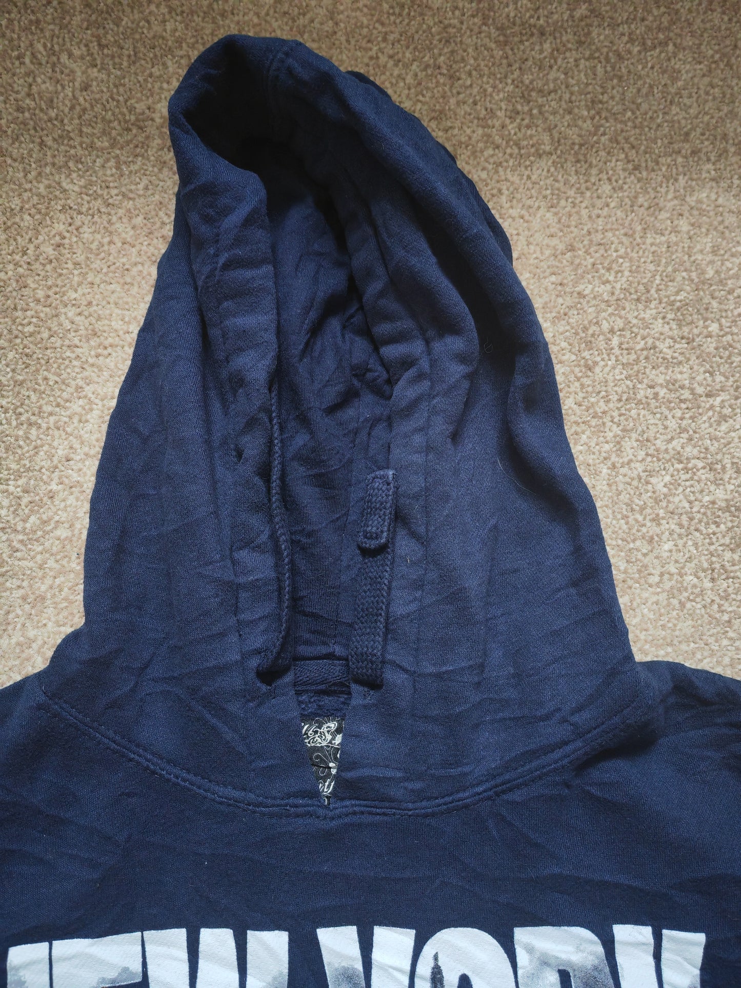 US Moda New York State Of Mind Pullover Hoodie, Blue, Size Medium