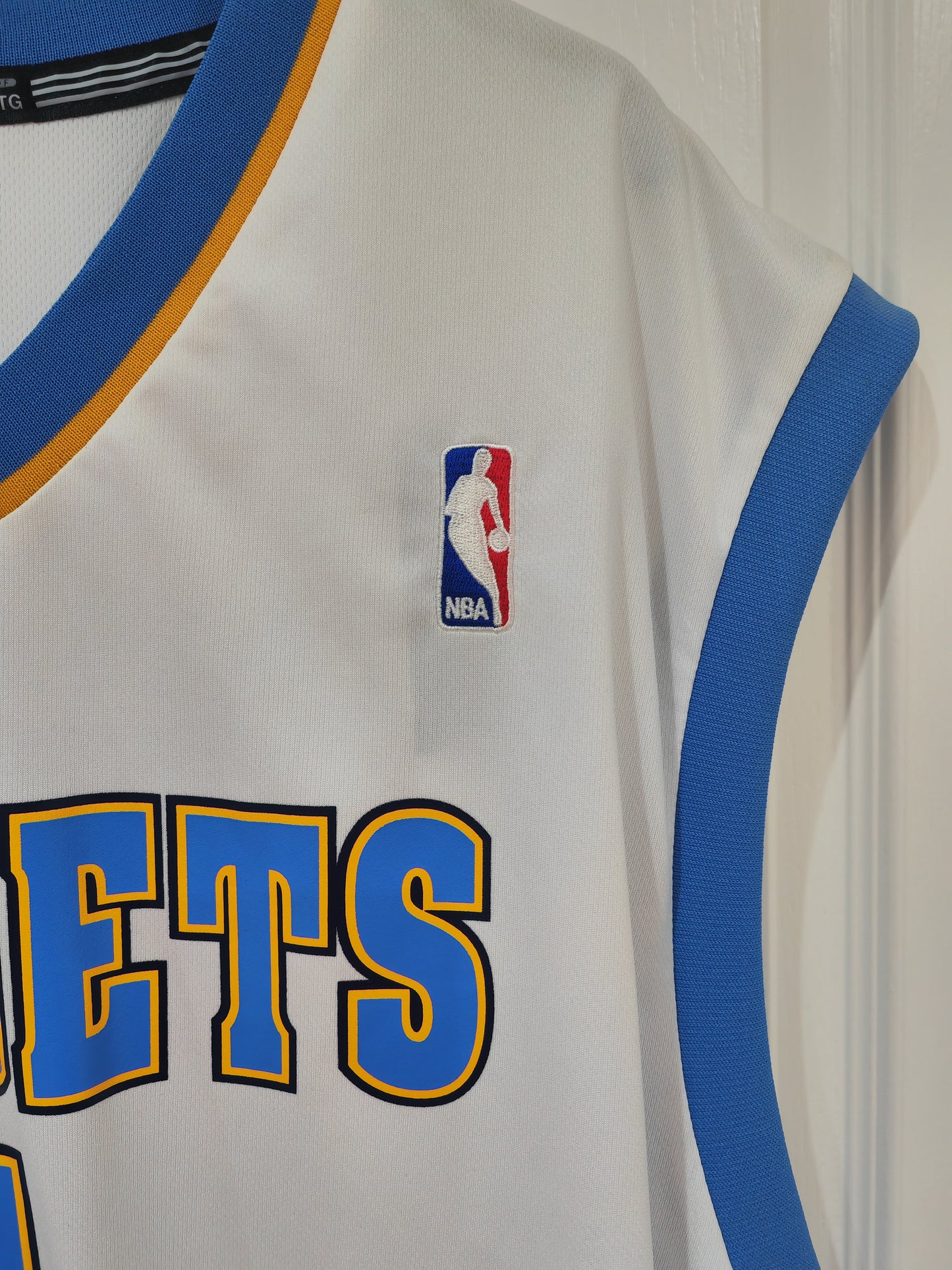 Adidas Denver Nuggets NBA Jersey, #1 Billups, White, Size XL