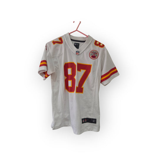 Youth Nike Kansas City Chiefs NFL Jersey, #87 Kelce, White, Size YM
