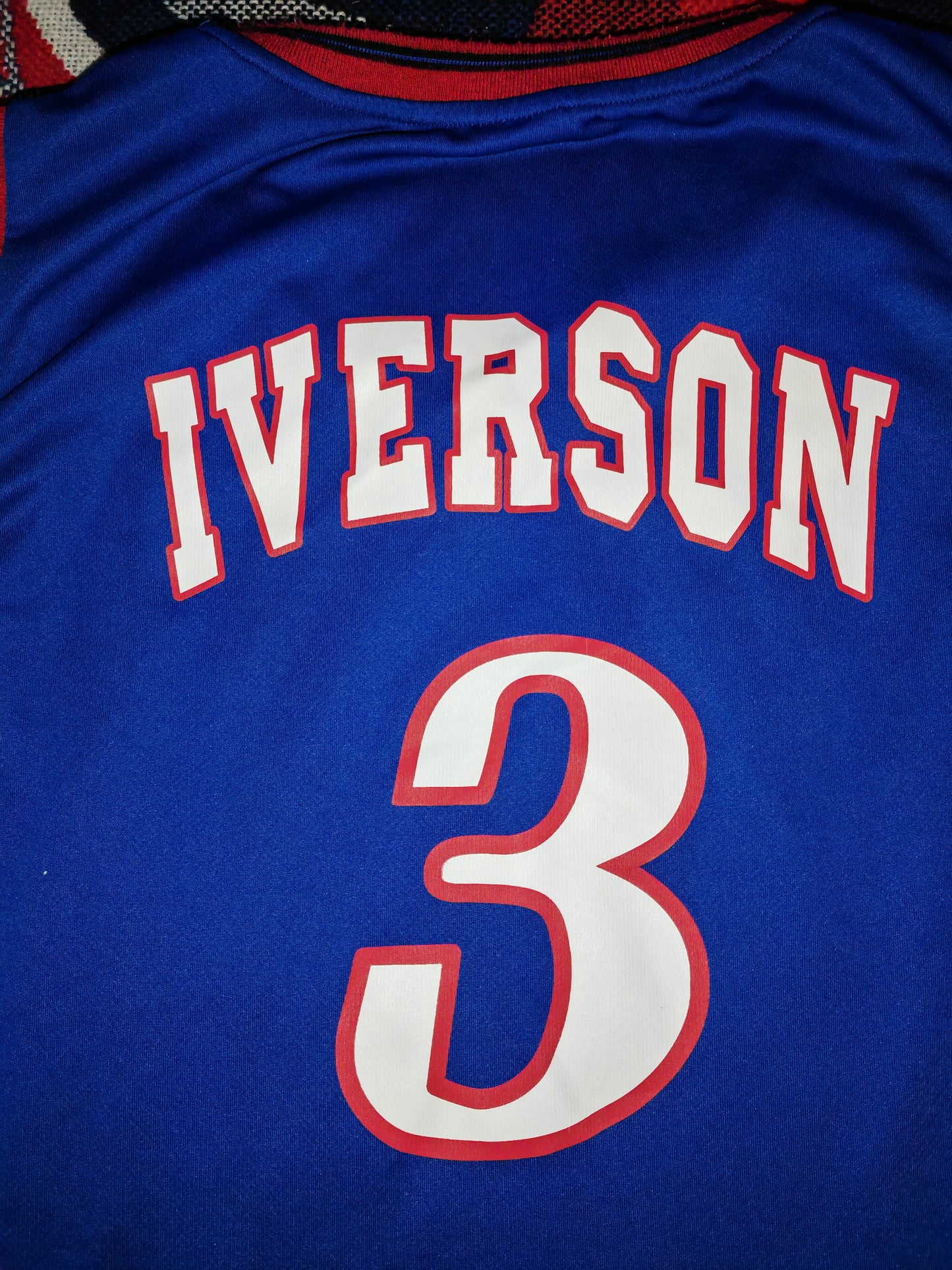 Champion Philadelphia 76ers Basketball Jersey, #3 Iverson, Blue, Size Large