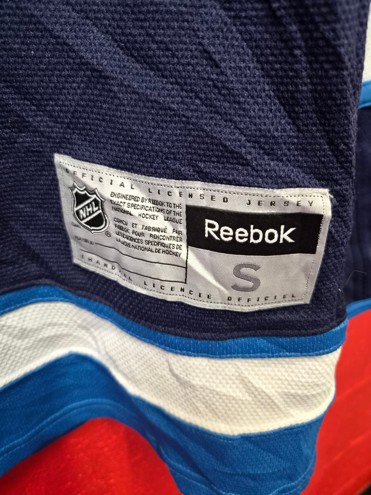 Reebok Winnipeg Jets NHL Ice Hockey Jersey, Navy, Size Small