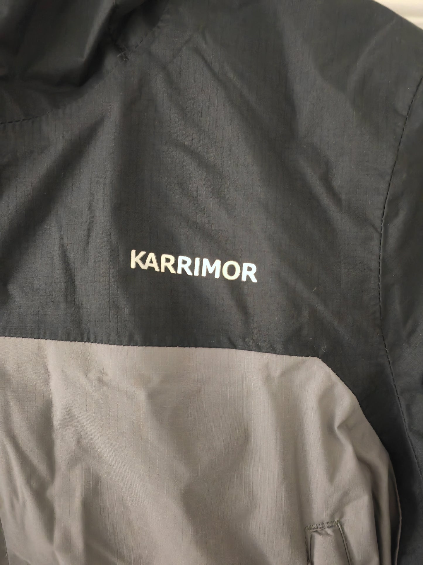 Youth Karrimor Full Zip, Water Resistant, Hooded Jacket, Grey/Black, 9-10 Years