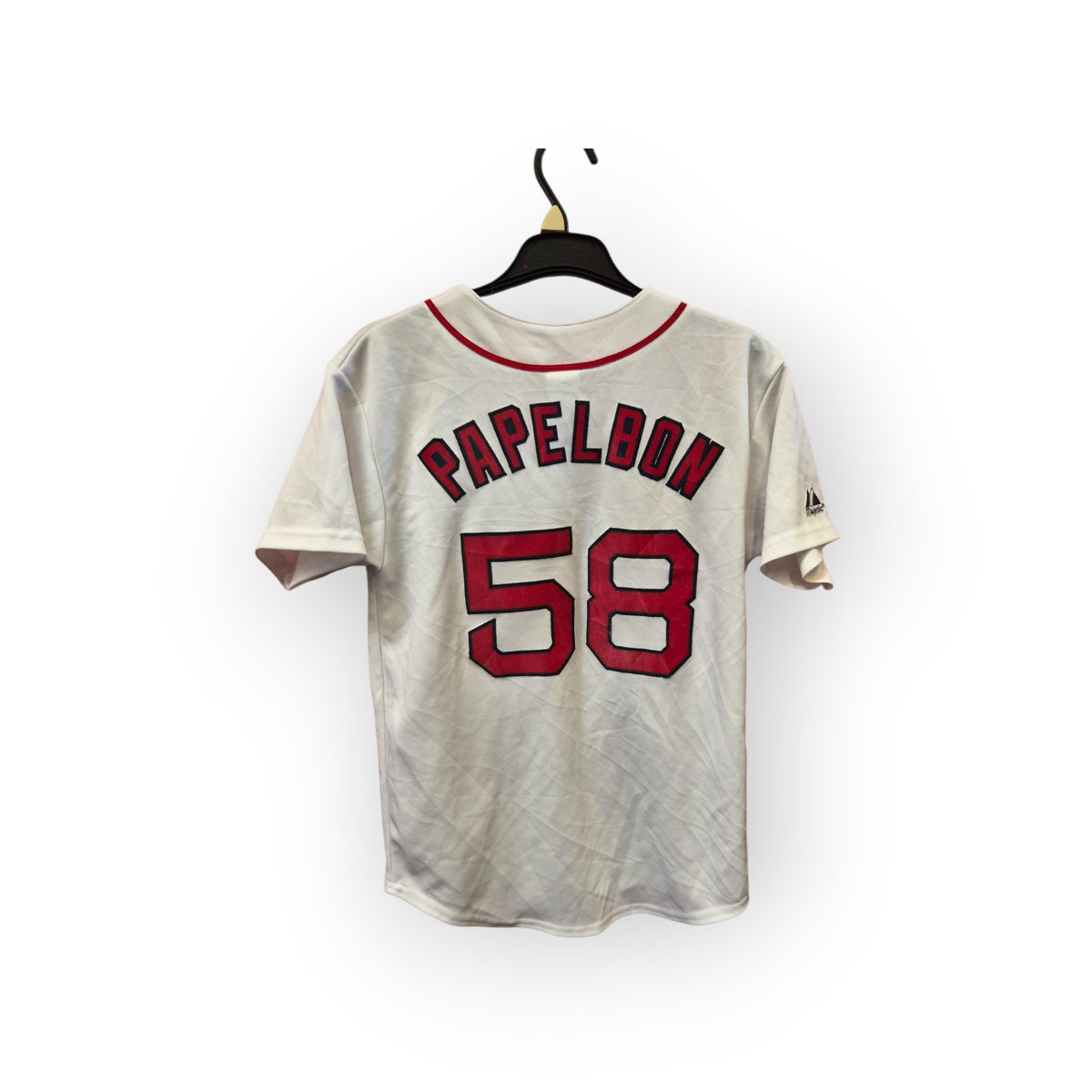 Youth Majestic Boston Red Sox Baseball Jersey, #58 Papelbon, White, Size YL