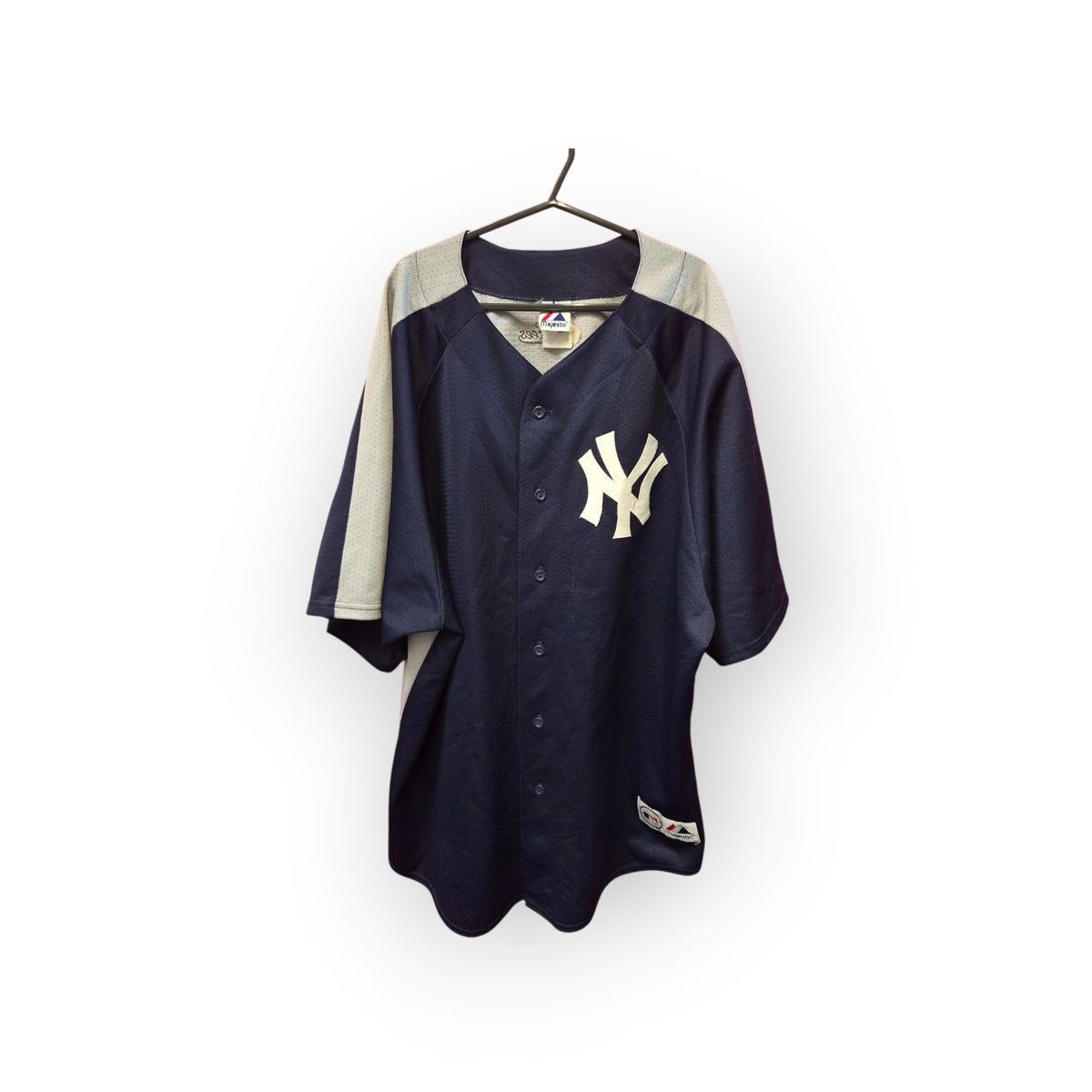 Majestic New York Yankees MLB Baseball Jersey, Navy/Grey, Size XXL