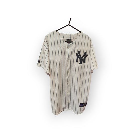 Youth Majestic New York Yankees MLB Jersey, #2 Jeter, White, Size YXL