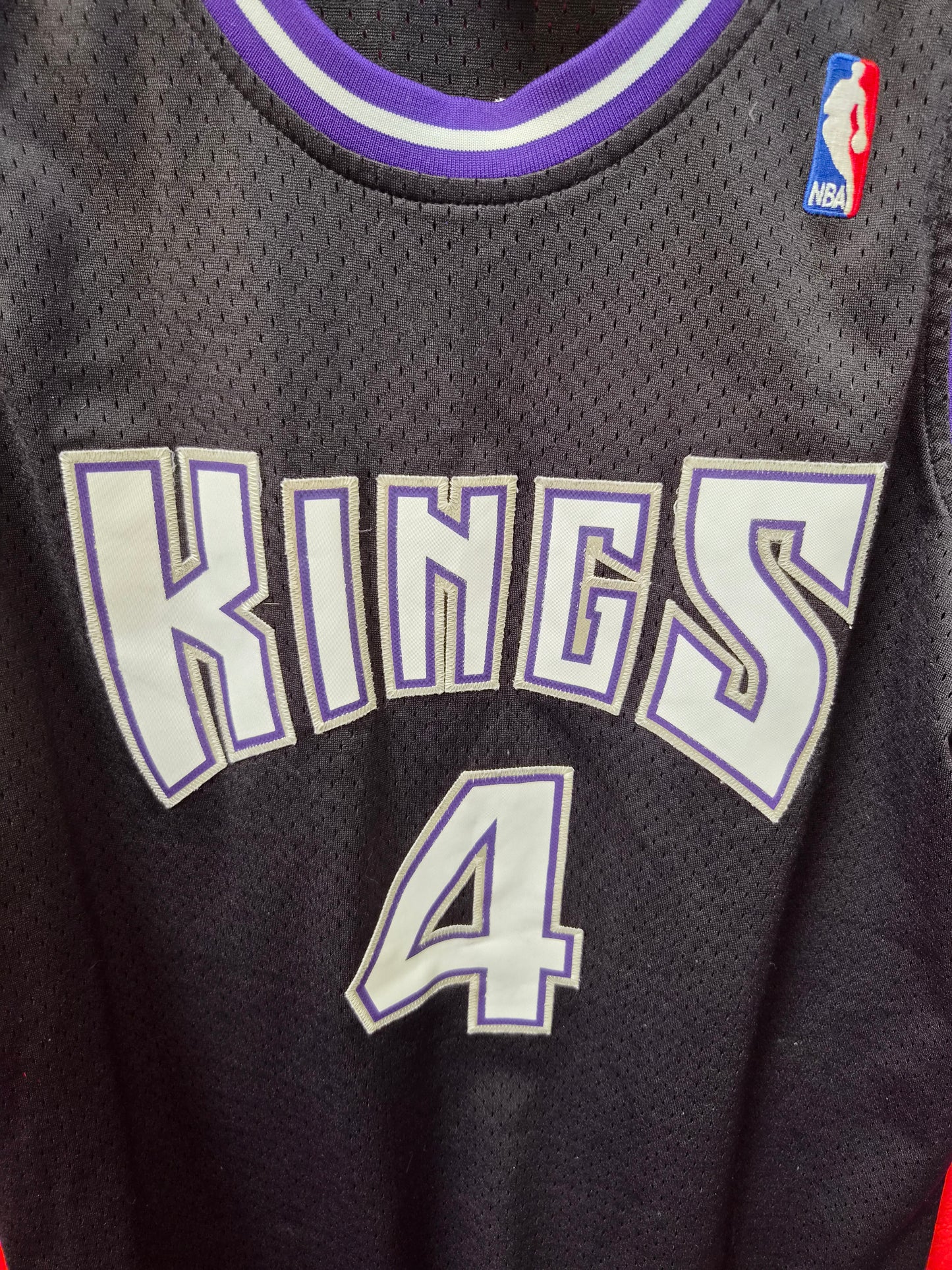 Adidas Hardwood Classics Sacramento Kings NBA Jersey, #4 Webber, Black, Size Medium+2 Length