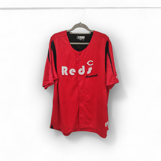 MLB True Fan Cincinnati Red Baseball Jersey, Red, Size XXL