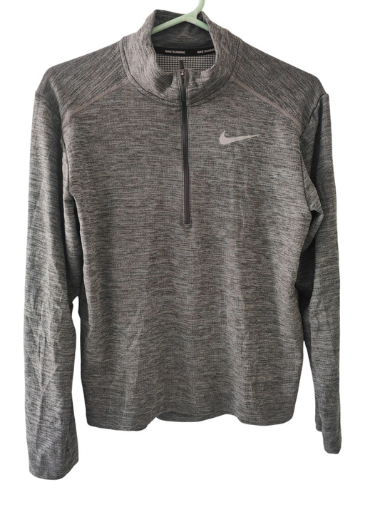 Nike Running 1/2 Zip Long Sleeve Training Top, Grey, Size Small