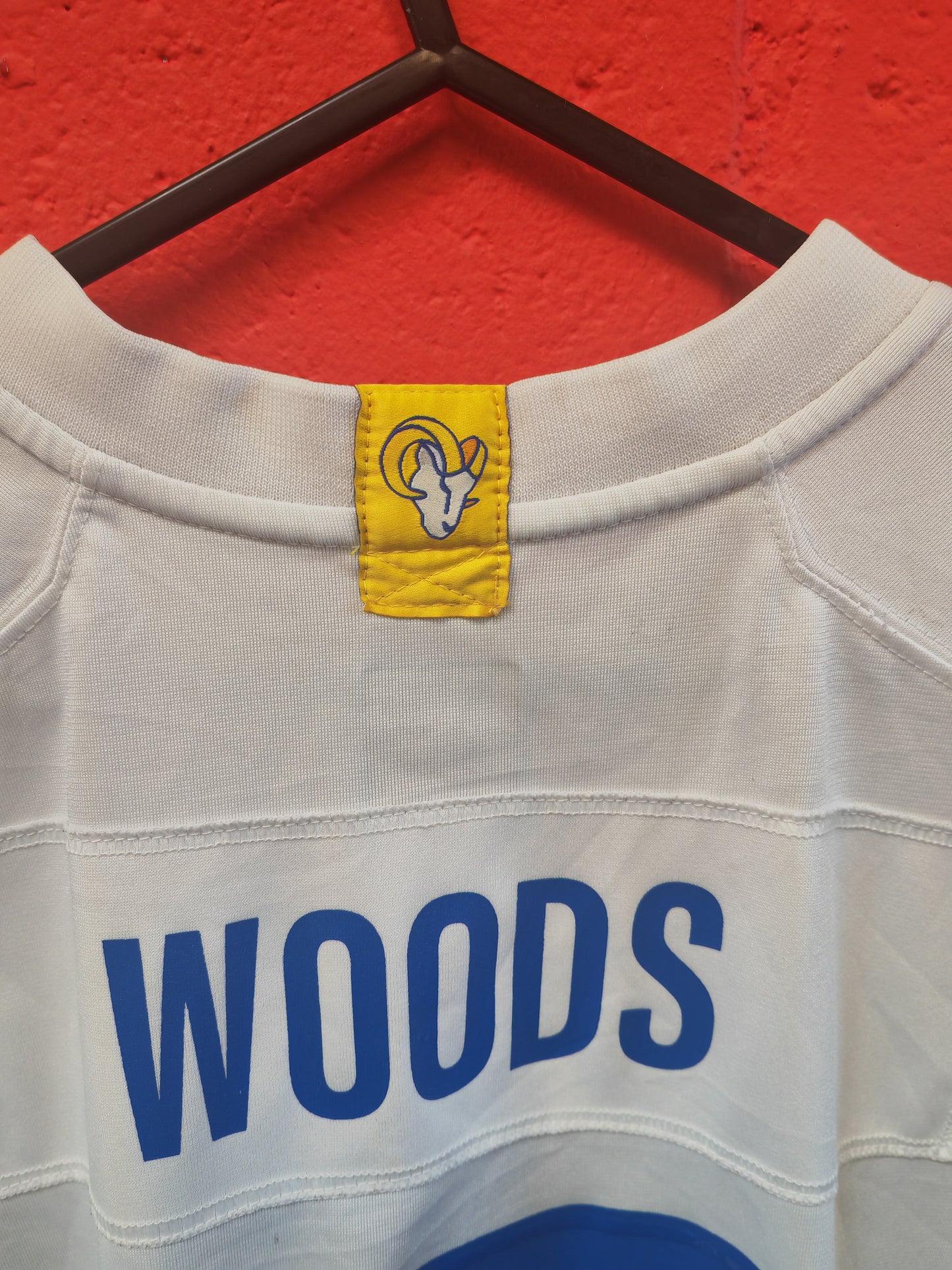 Youth Nike Los Angeles Rams NFL Jersey, #17 Woods, White, Size YL