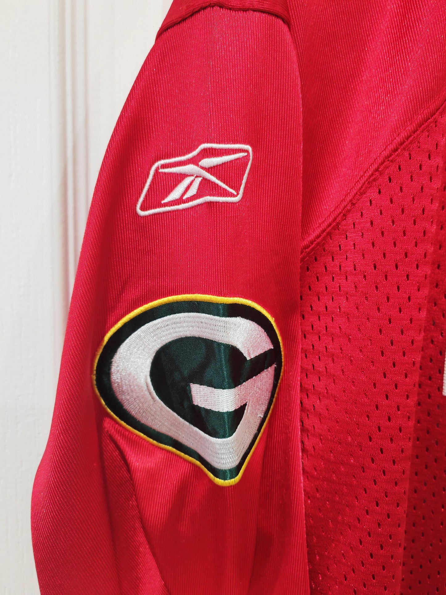 Reebok Green Bay Packers NFL Jersey, #12 Rodgers, Red, Size 50 Large